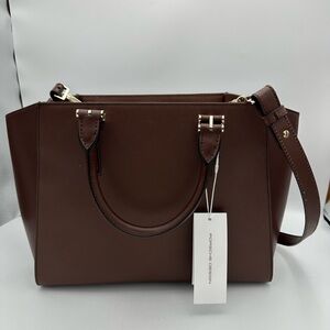 Porsche Design Leather Cosmo Bag Saffiano Roast brown color, White Gold